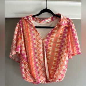 Pants Store Pink and Orange Patterned Women's Top